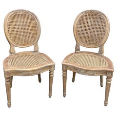 Pair of Louis XVI Style Caned Side Chairs