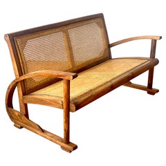 1940s French Caned Bench