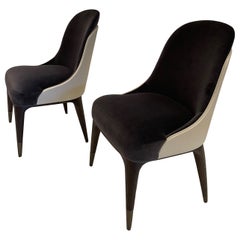 Modern Leather Wrapped Covet Dining Chair II Designed by Steve Leung