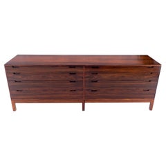Rosewood Danish Mid-Century Modern 8 Drawers Credenza Recessed Handles MINT!