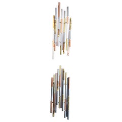 C Jere Mixed Metal Wall Sculptures, Signed