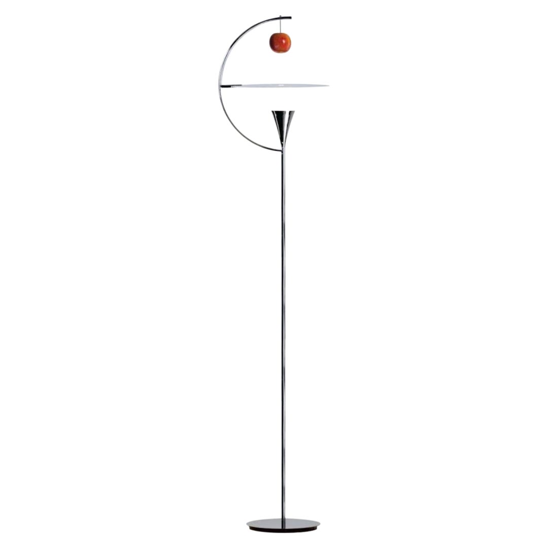 Andrea Branzi 'Newton' Floor Lamp in Chrome & White for Nemo