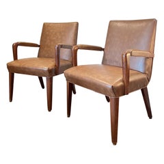 Vintage Mid Century Modern Arm Chairs in the Style of Jens Risom