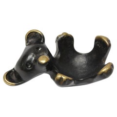 Blackened Brass Bear Candleholder/Figurine by Walter Bosse and Herta Baller