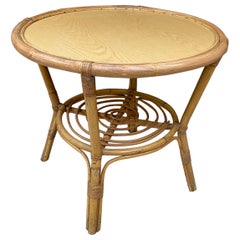 Vintage Bamboo Table, circa 1960-1970
