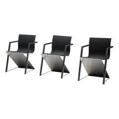 Retro Pentagon Group Casino Model ‘D8’ Black Chairs, Germany, 1987