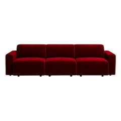 Customizable Electric Reclining Sofa For Home Cinemas In High Resistance Velvet