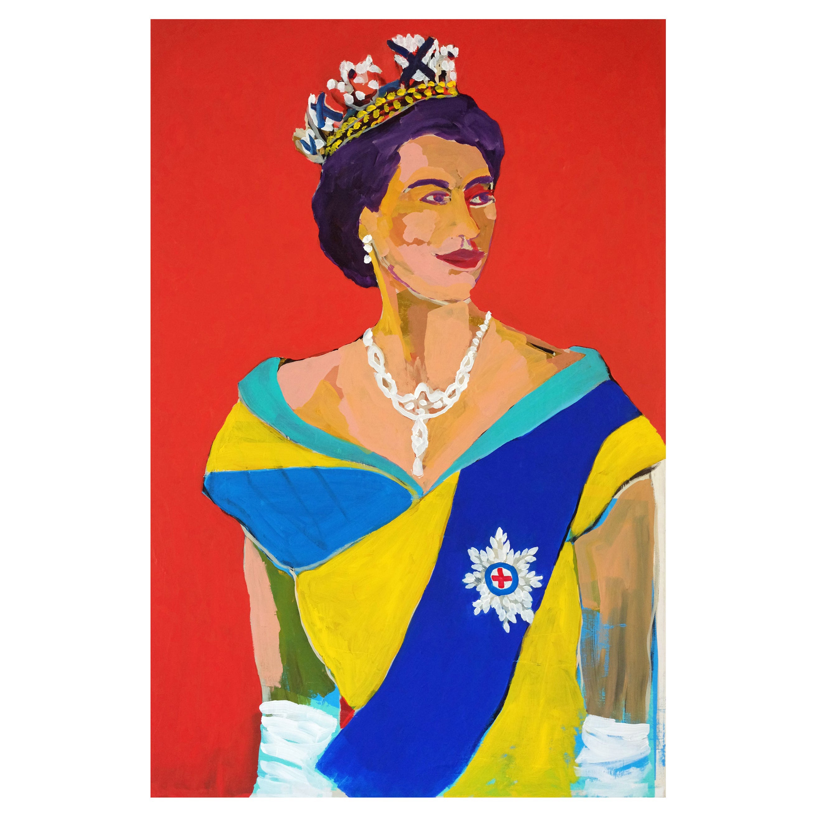 'Big Liz' The Queen Portrait Painting by Alan Fears Pop Art For Sale