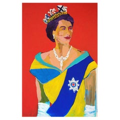 'Big Liz' The Queen Portrait Painting by Alan Fears Pop Art