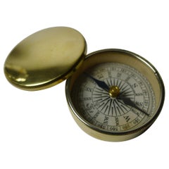Antique English Brass Cased Compass, c.1920