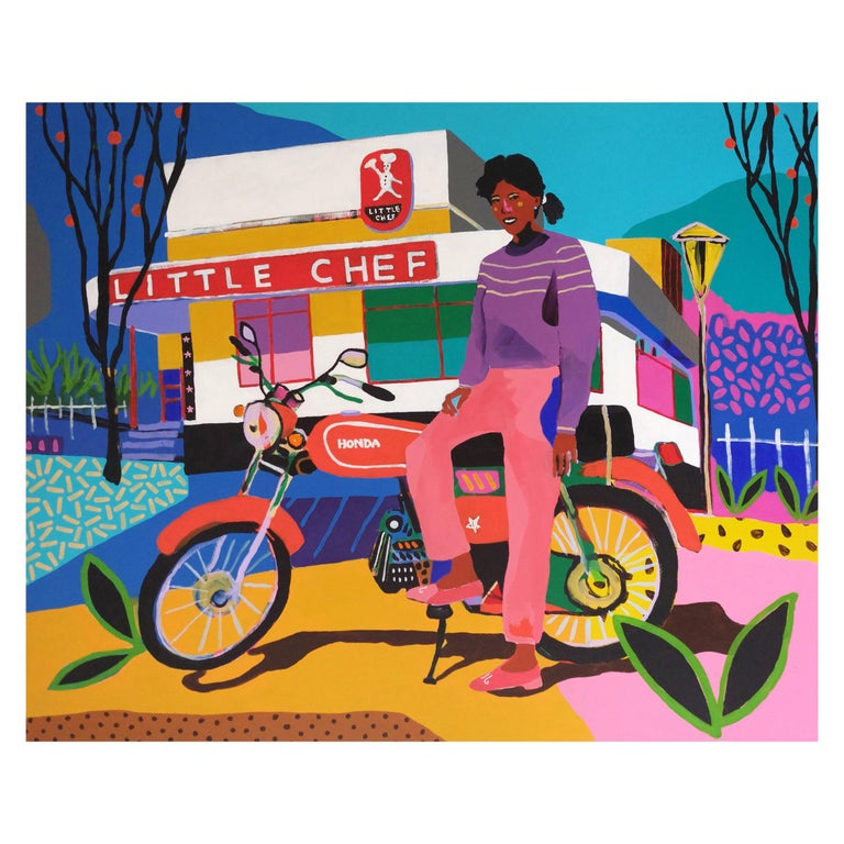 'Eat My Dust' Figurative Portrait Painting by Alan Fears Pop Art For