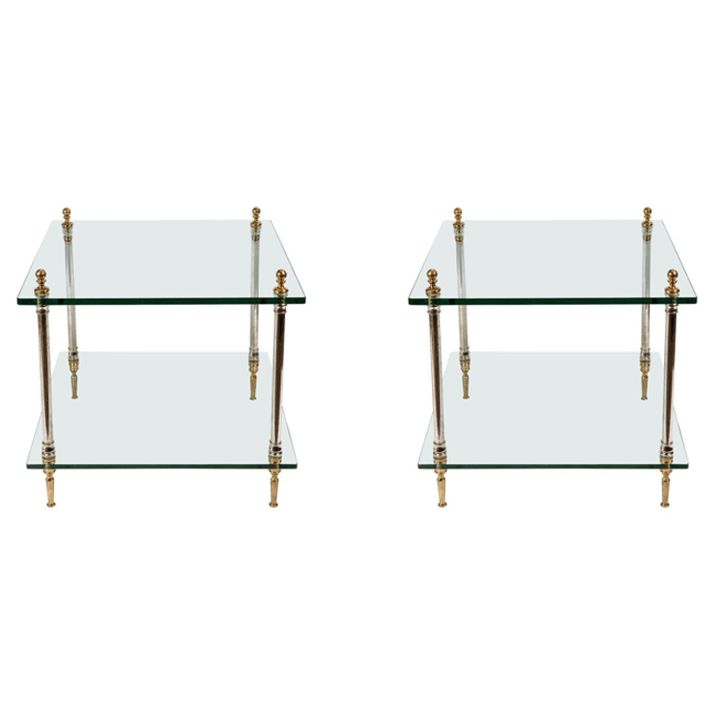 Glamorous Pair of Side Tables For Sale