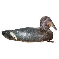 Antique Wood Duck Sculpture