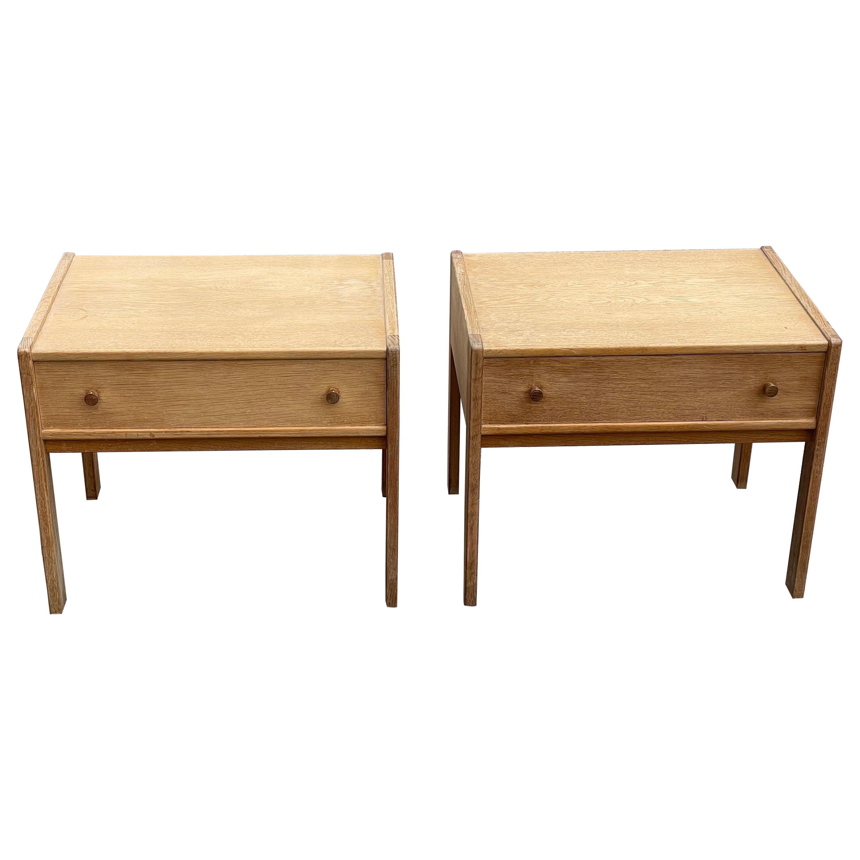 A set of simple Danish oak nightstands from the 1960´s