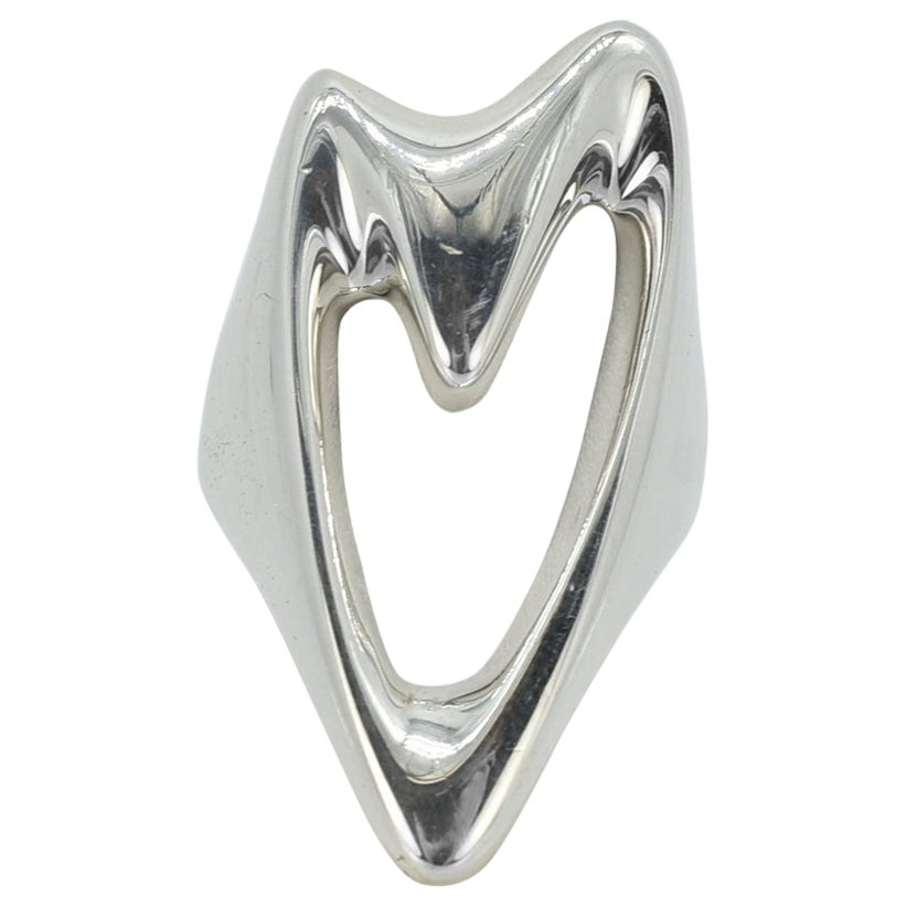 Georg Jensen Sterling Heart Ring #89, Henning Koppel, Denmark For Sale