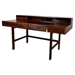 Scandinavian Modern Rosewood Flip Top Exec, Partners Desk by Peter Lovig Nielsen