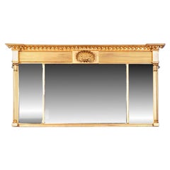 Irish Mid-19th Century Carved Gilt Neoclassical Over-Mantle Mirror