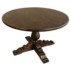 Rustic Mid-Century Country French Pedestal Breakfast, Game Table