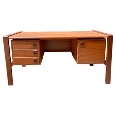 Mid Century Teak Floating Top Executive Desk by H.P Hansen