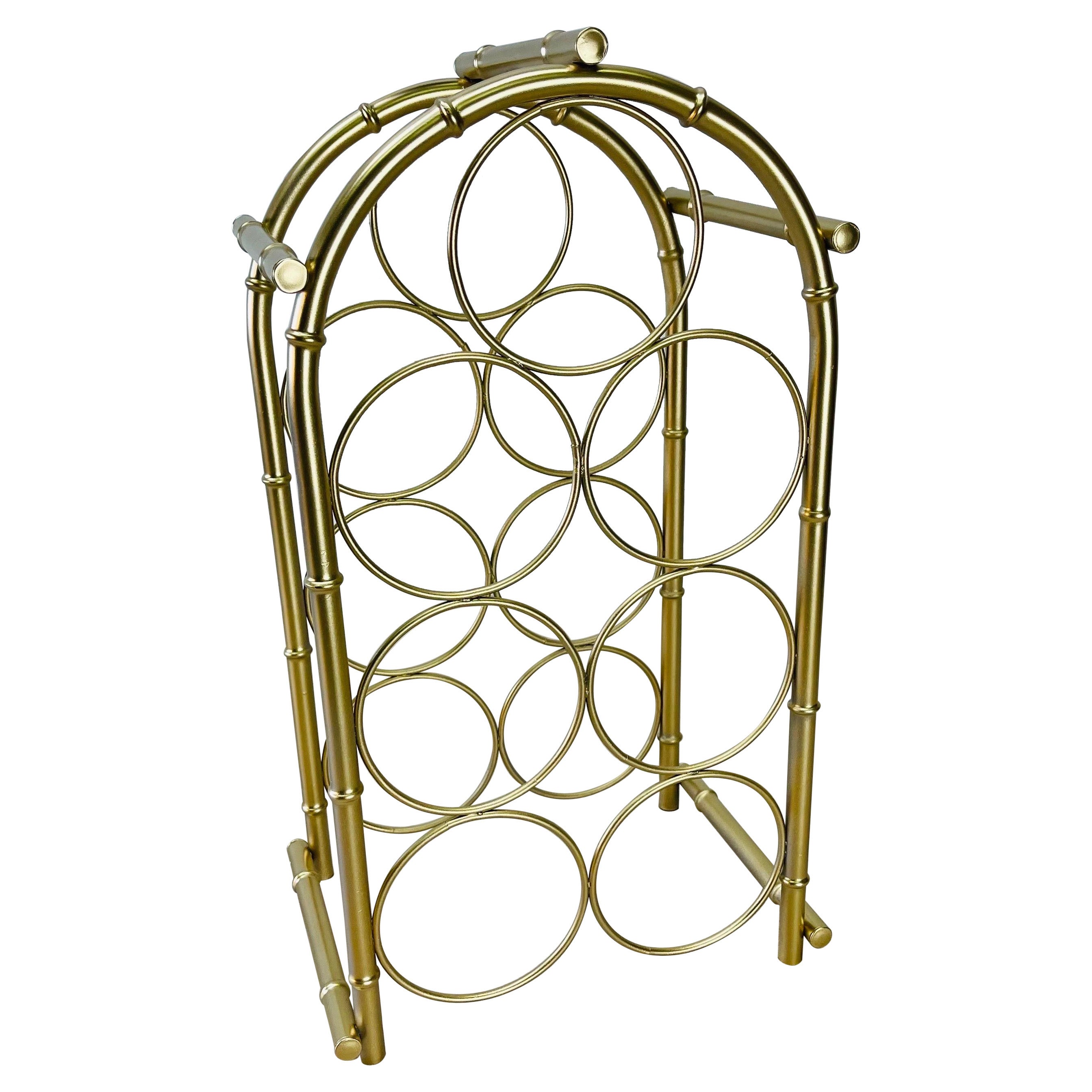 1970s Chrome Bamboo Wine Rack For Sale at 1stDibs