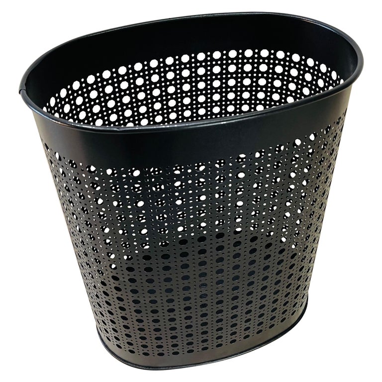 1950s Black Metal Mesh Wastebasket For Sale at 1stDibs