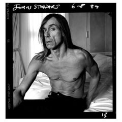 Original Black and White Photograph of Iggy Pop by Photographer John Stoddart