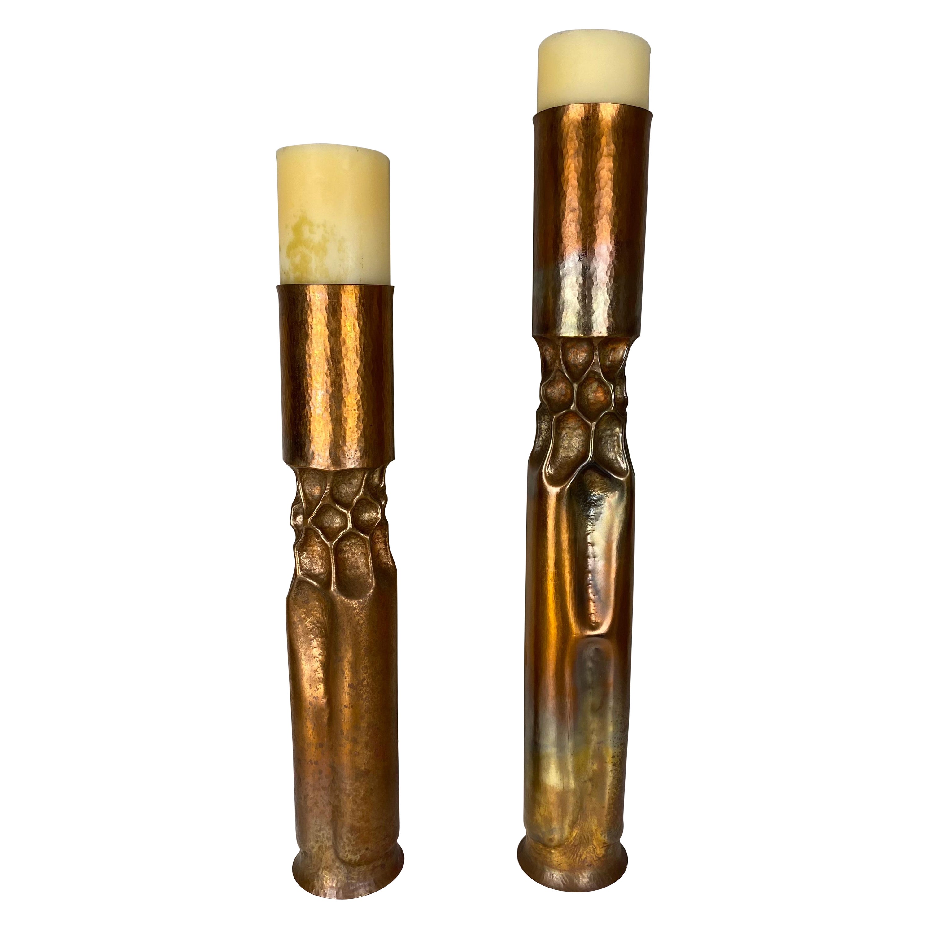 Thomas Roy Markusen Pair of Large American Modernist Candleholders For Sale