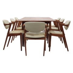 Danish Teak Dining Set 8 Kai Kristiansen Model 42 Chairs & Moreddi Dining Table