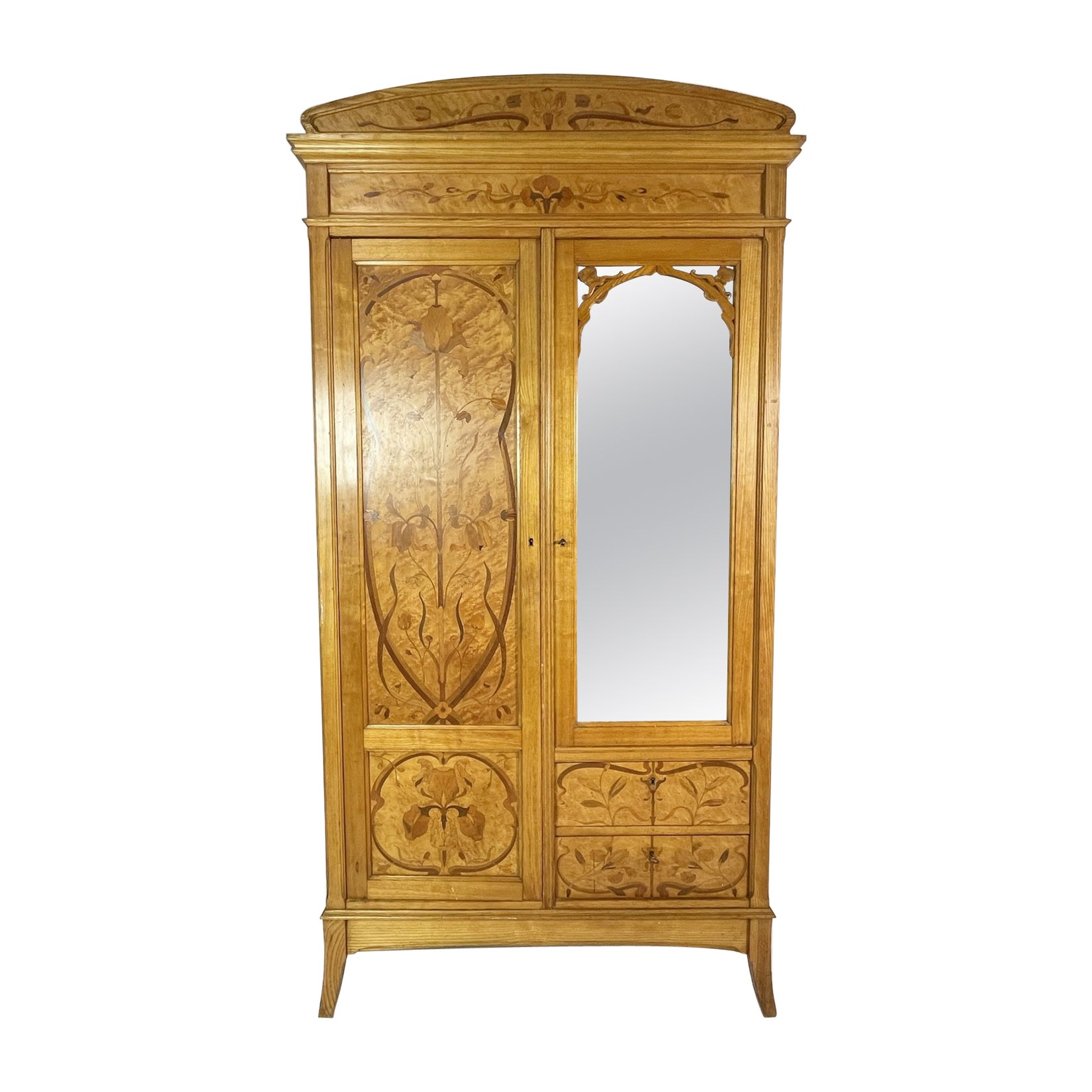 Hand-Made Tall Armoire Made in France, Early 1900s For Sale