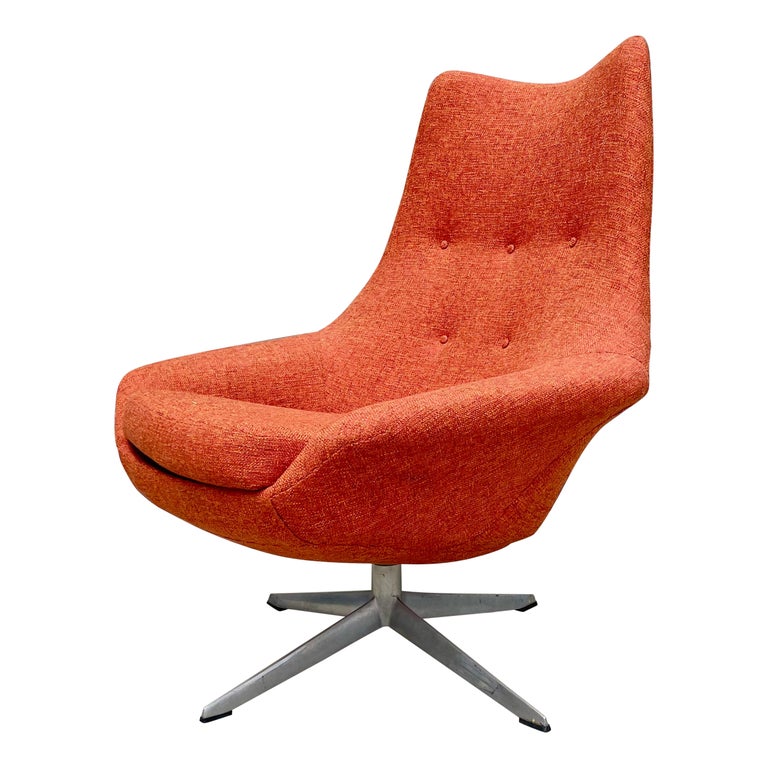 MidCentury Swivel Egg Chair by H.W. Klein for Brahmin Møbelfabrik For Sale at 1stDibs