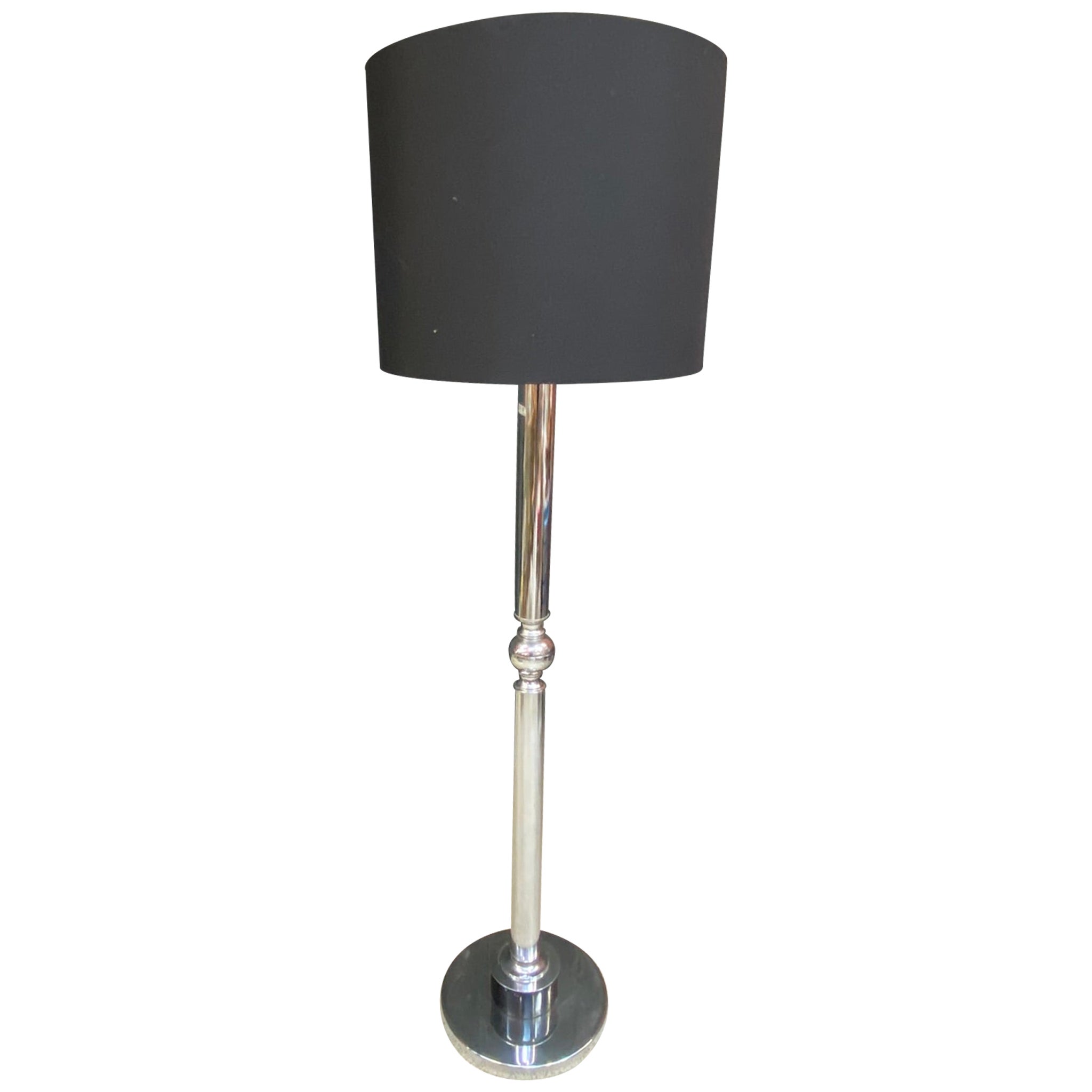 Floor Lamp in Chromed Metal circa 1970 For Sale