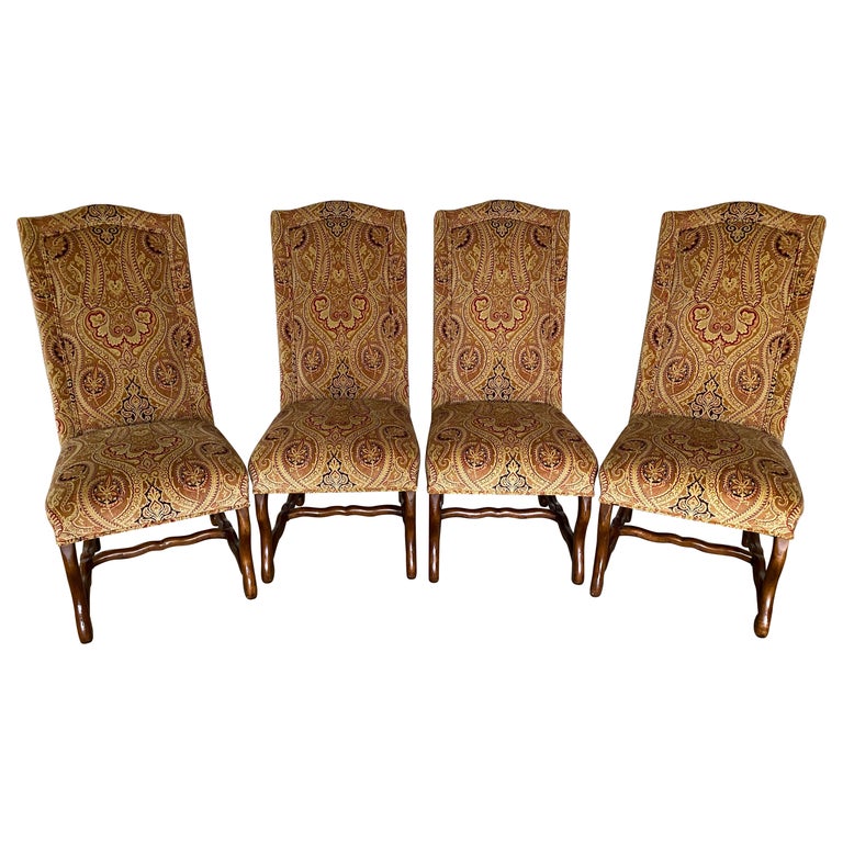 Set of 4 Os De Mouton High Back Dining Chairs For Sale
