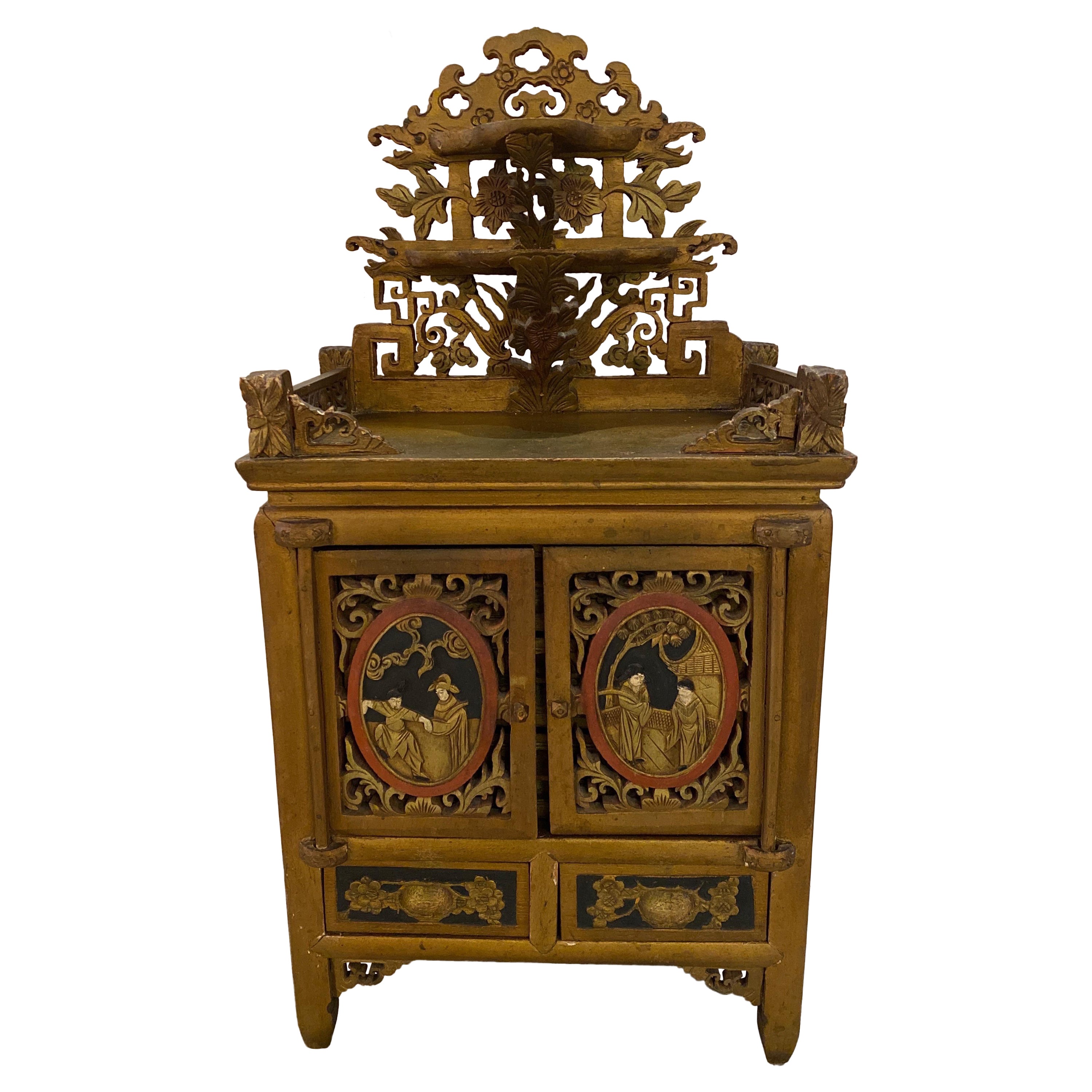 Antique Chinese Table Top Cabinet