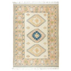 Handgefertigter türkischer Teppich im Vintage-Stil mit dreifachem geometrischem Medaillon-Design, 6,5x9.2 m