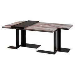 Marble and Metal Coffee Table with Tray