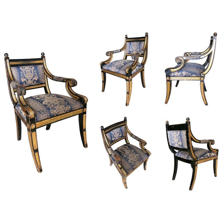 Twenty Four Wood French Style Chairs Set Upholstered For Sale at 1stDibs