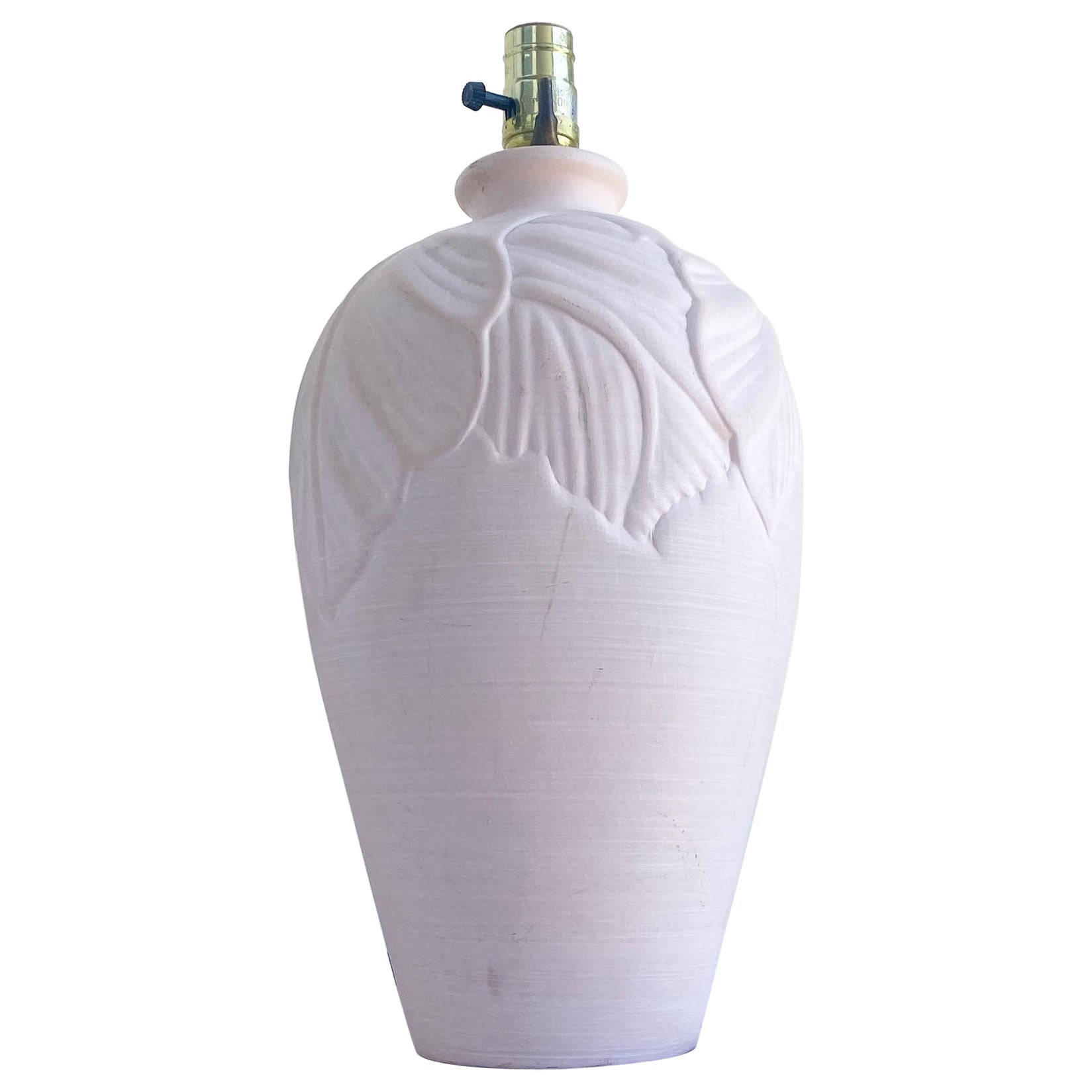 Lampe à poser postmoderne des années 1980 avec feuillage rose