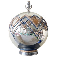 Mid Century Modern Spherical Mirrored Table Lamp