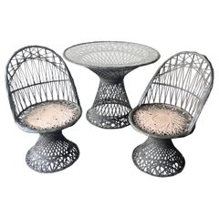 Mid Century Modern Russell Woodard Spun Fiber Glass Dining Set – 3 Pieces