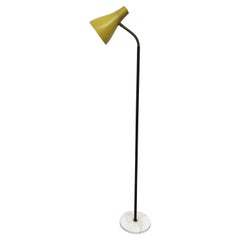 Floor Lamp Aluminum Yellow Marble Metal MidCentury Italian Design 1950s