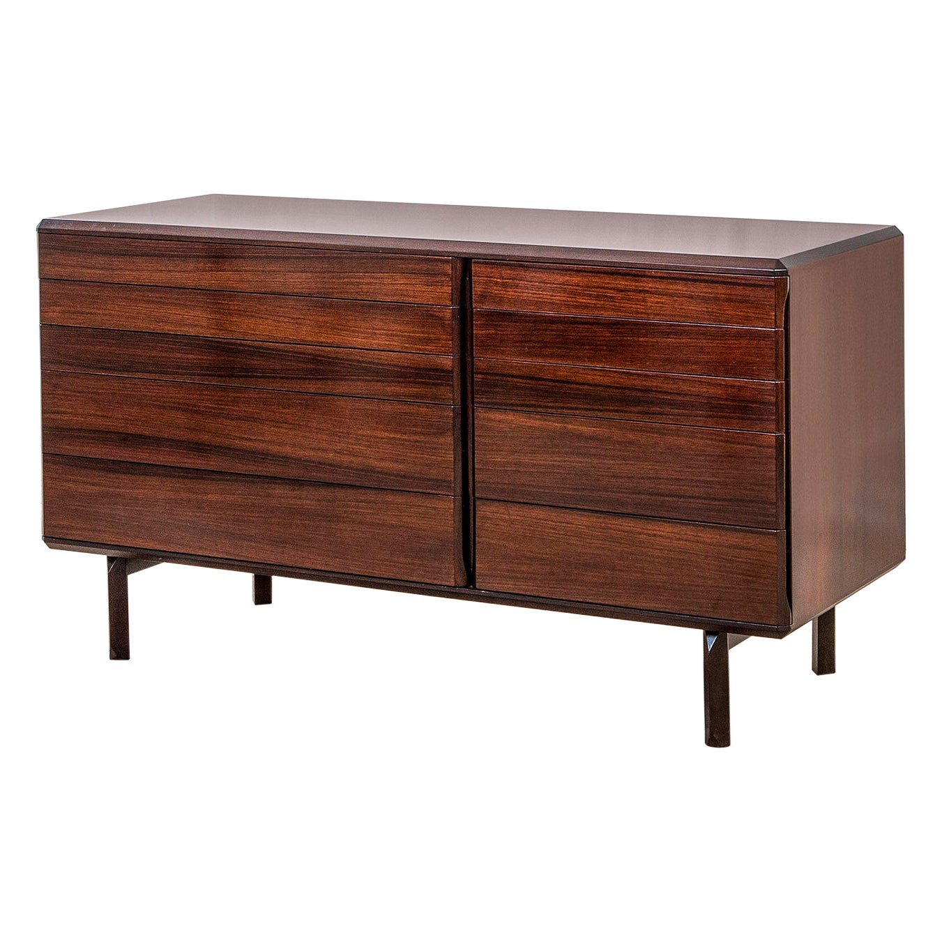 20th Century Cabinet with Ten Drawers in the Style of Ico Parisi in Wood '50s