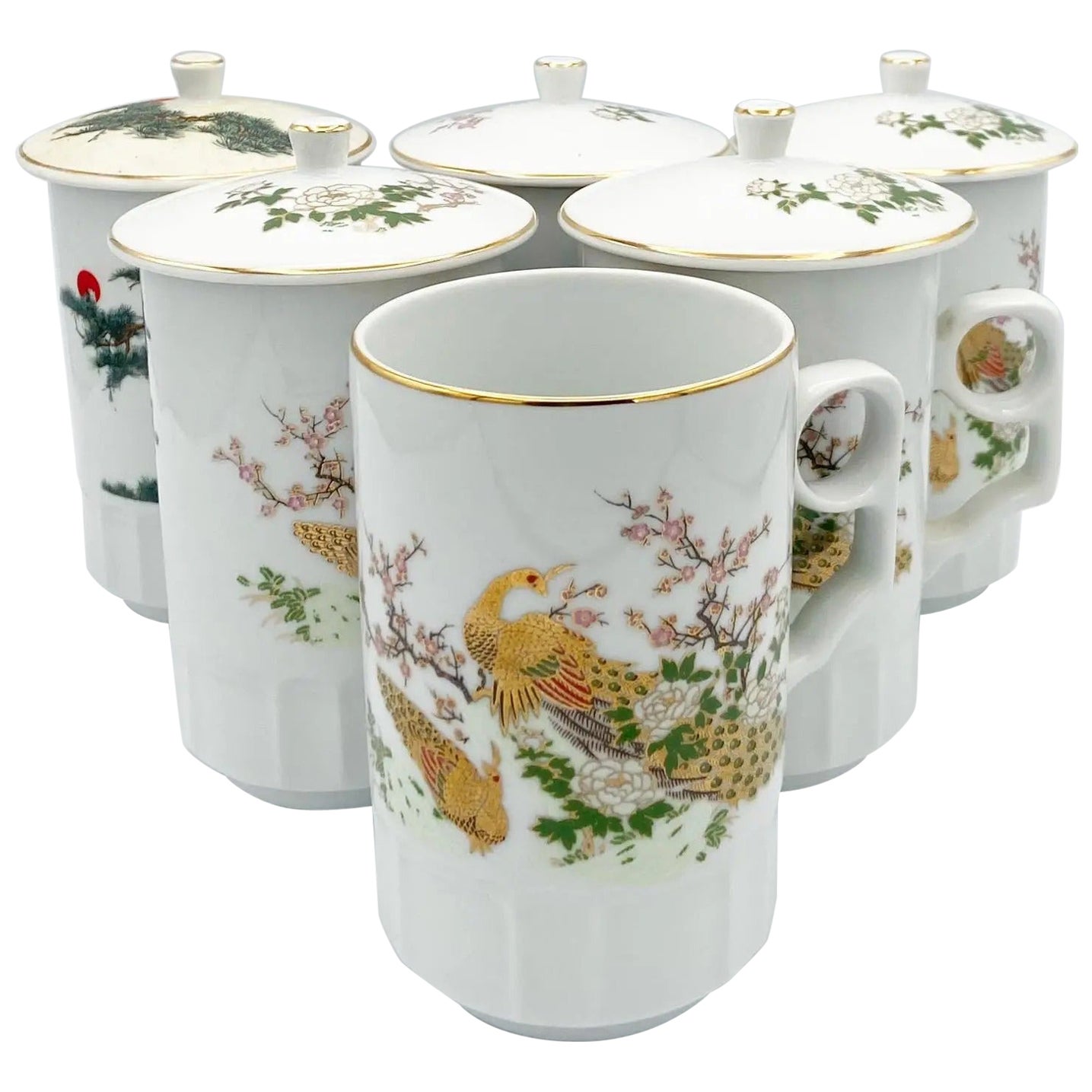 Set of 6 MidCentury Modern Sterling Silver Tea Cups, Mappin and b, 1948 For Sale at 1stDibs