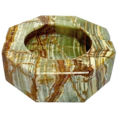 Octagonal Natural Green Onyx Ashtray, A6 Pattern