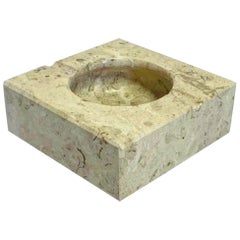 Square Natural Granite Ashtray in Tan