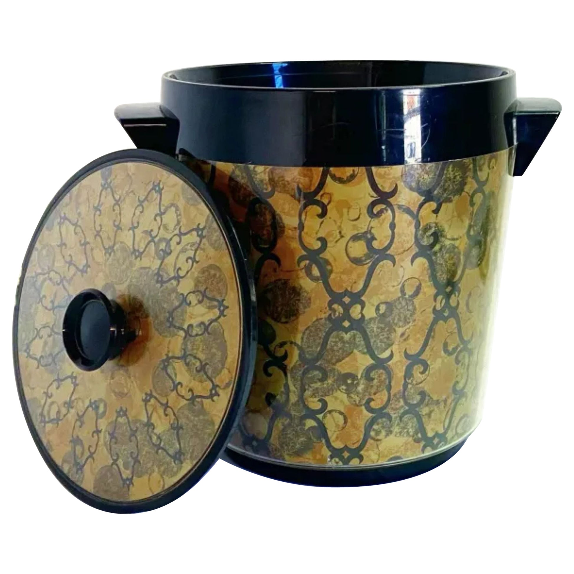 Retro 70s Gold & Black Ice Bucket by West Bend
