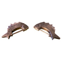 Pair of Bronze Padlocks in Fish Form