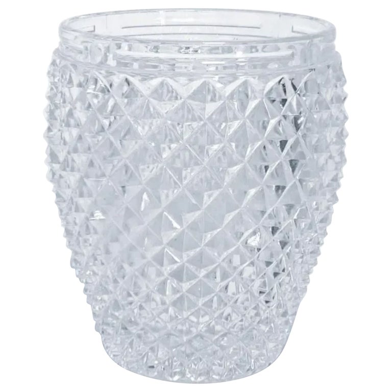 Vintage Diamond Cut Crystal Vase For Sale at 1stDibs