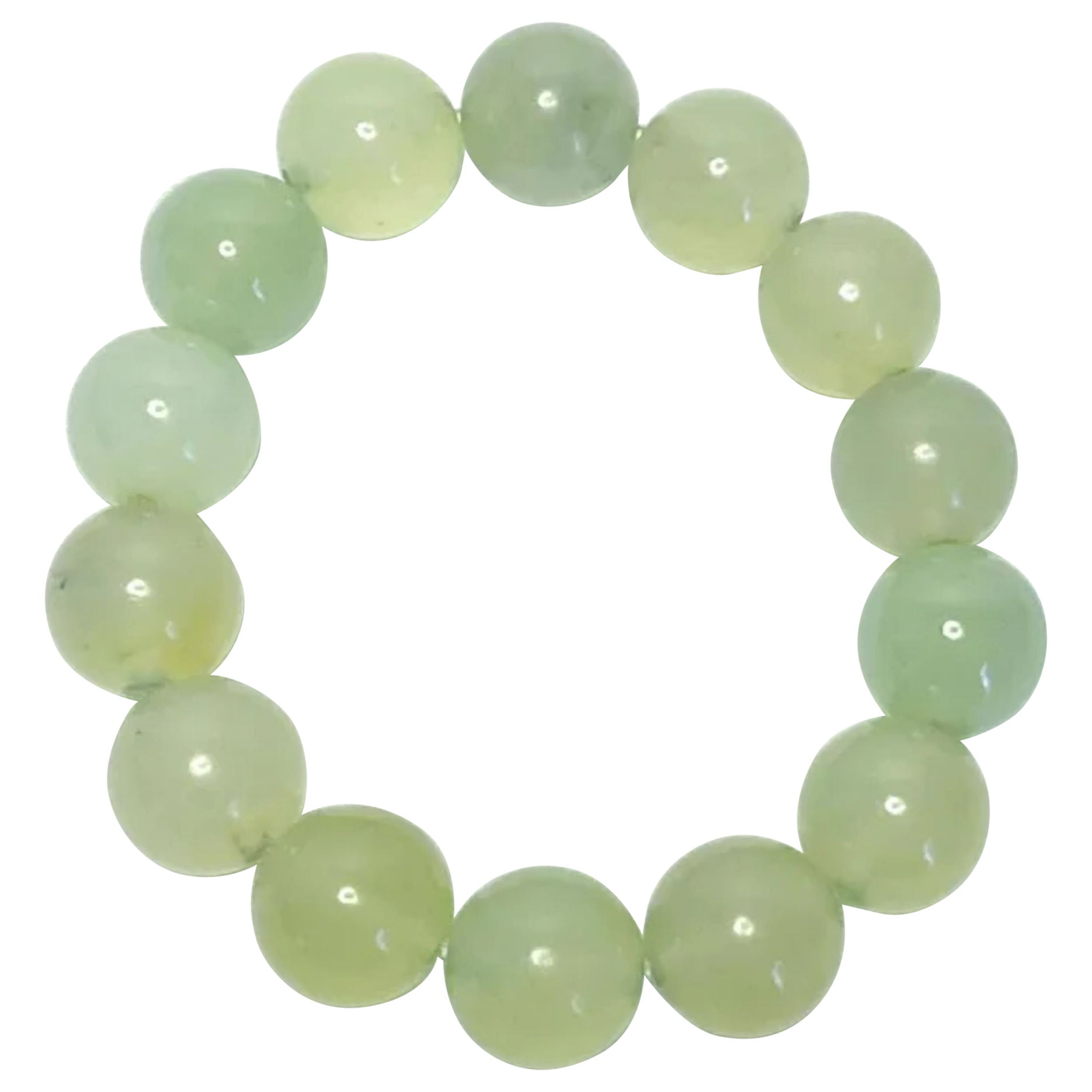 Handmade Green Jade Bead Bracelet at 1stDibs