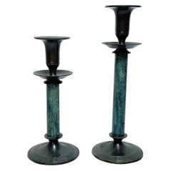 Vintage Pair of Brass Candlestick Holders