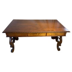French Walnut Baroque Writing Table